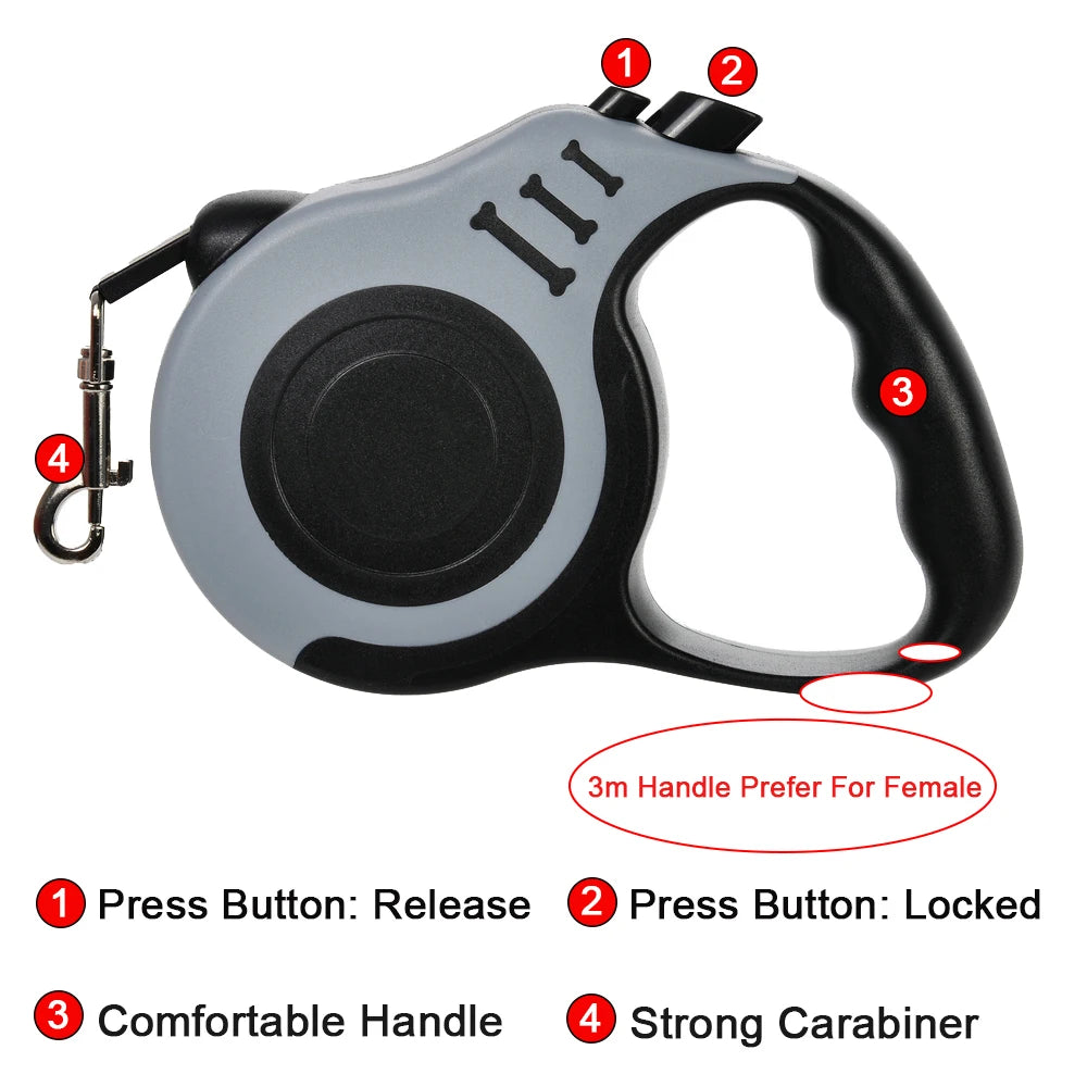 Trela Retráctil para Cão 3m/5m