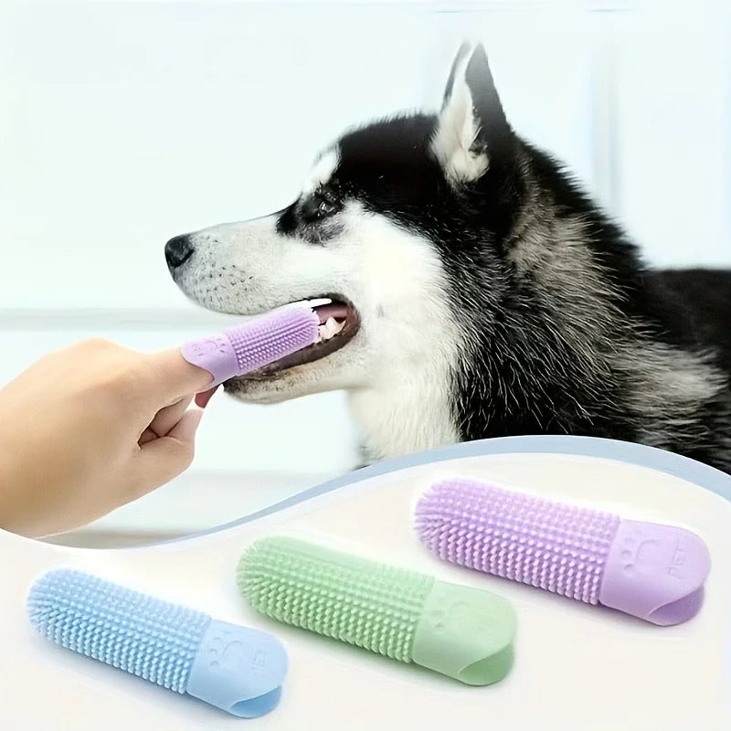 Escova de Dentes de Dedo 360° para Pets
